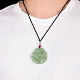 Buddha Gift Chinese Zodiac Dragon Jade Luck Necklace String Pendant