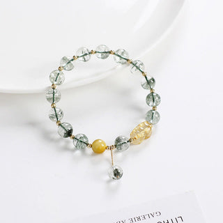 Buddha Gift Green Phantom Citrine PiXiu Confidence Bracelet