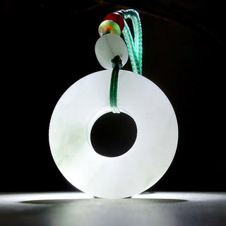 Buddha Gift Natural Jade Peace Buckle Prosperity Necklace Pendant