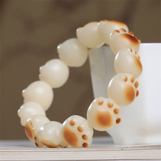 Buddha Gift Cute Cat Paw Claw Bodhi Seed Peace Bracelet