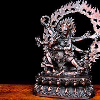 Buddha Gift Tibet Mahakala Bodhisattva Figurine Compassion Copper Statue Decoration
