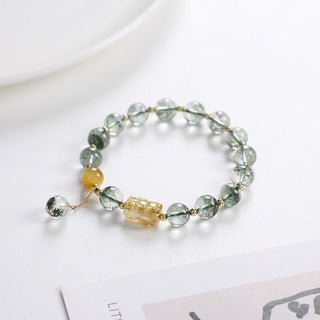 Buddha Gift Green Phantom Citrine PiXiu Confidence Bracelet