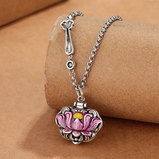 Buddha Gift Tibet Copper Lotus Luck New Begining Necklace Pendant