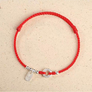 Buddha Gift 925 Sterling Silver Auspicious Clouds Peace Buckle Safe And Sound Bracelet Anklet