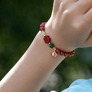 Buddha Gift Cinnabar Happiness Calm Bracelet