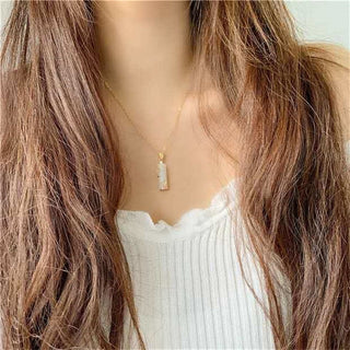 Buddha Gift White Jade Cyan Jade Bamboo Luck Protection Necklace Pendant