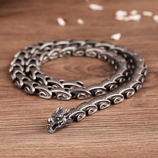 Buddha Gift Dragon Pattern Titanium Steel Protection Necklace Pendant Bracelet