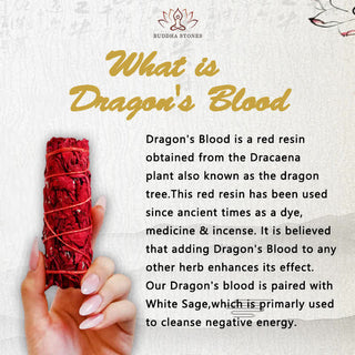 Buddha Gift Dragon's Blood Sage Smudge Stick for Home Negative Energy Cleansing Incense Healing Meditation Rituals