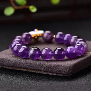 Buddha Gift Natural Amethyst Crystal Flower Spiritual Healing Bracelet