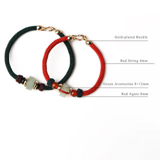 Buddha Gift Tibetan Green Aventurine Luck Braid String Bracelet