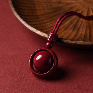 Buddha Gift Cinnabar Om Mani Padme Hum PiXiu Blessing Lucky Bead Necklace Pendant