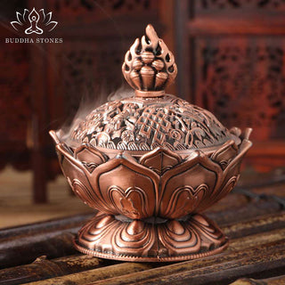 Buddha Gift Tibetan Lotus Shaped Purify Incense Burner