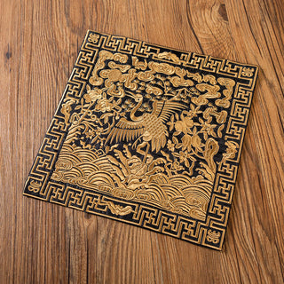 Buddha Gift Phoenix Dragon Kirin Embroidery Cup Mat Pad Tea Cup Coaster Kung Fu Tea Mat