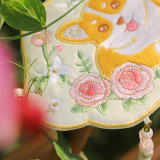 Buddha Gift Embroidery Lucky Panda Cat Shiba Inu Deer Rabbit Fox Flower Cute Animal Hanfu Bag Crossbody Bag Shoulder Bag