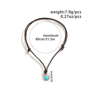 Buddha Gift Round Turquoise Stone Protection Strength Necklace Pendant