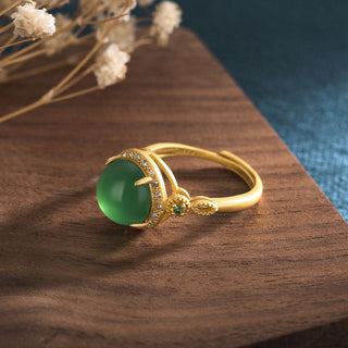 Buddha Gift Green Jade Fortune Ring