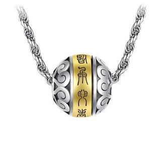 Buddha Gift Taoist Nine-Character Mantra Engraved Amulet Balance Necklace Rotatable Pendant