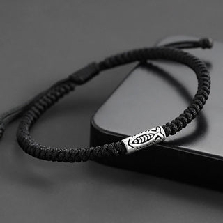 Buddha Gift Tibet Koi Fish Wealth Black String Bracelet