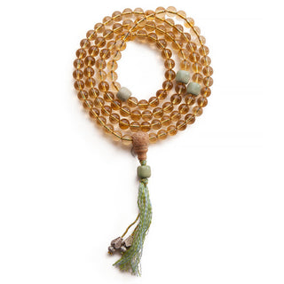 Buddha Gift 108 Mala Beads 925 Sterling Silver Citrine Sandalwood Turquoise Protection Prosperity Bracelet