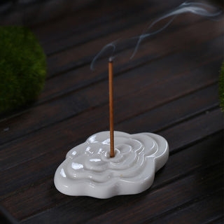Buddha Gift Mini Auspicious Clouds Design Healing Stick Ceramic Small Incense Burner Decoration