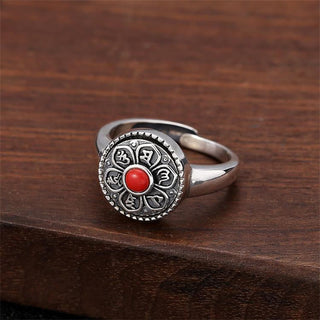 Buddha Gift Tibetan Om Mani Padme Hum Peace Rotatable Ring