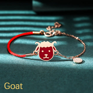 Buddha Gift 925 Sterling Silver Color-changing Chinese Zodiac Luck Protection Red String Chain Bracelet