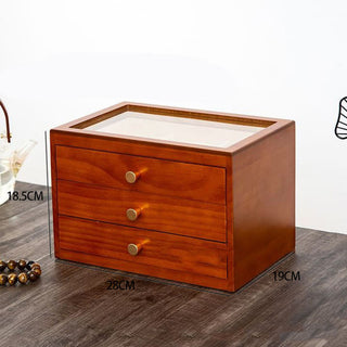 Buddha Gift Retro Solid Wood Jewelry Box Jewelry Storage Box With Drawer