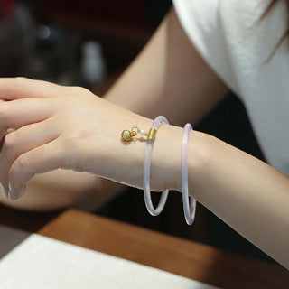 Buddha Gift Natural Cyan White Jade Success Bracelet