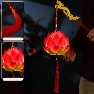 Buddha Gift DIY Lotus Flower Dragon Lantern Tassel Lamp Decoration