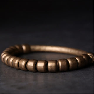 Buddha Gift Simple Design Copper Brass Bead Luck Wealth Bracelet
