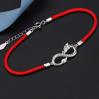 Buddha Gift Year Of The Dragon 999 Sterling Silver Endless Knot Luck Protection Bracelet
