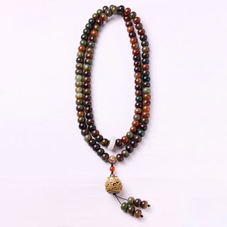 Buddha Gift 108 Mala Beads Dunhuang Color Bodhi Seed Dzi Bead Keep Away Evil Spirits Bracelet