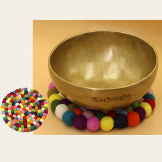 Buddha Gift Tibetan Singing Bowl Handcraft Felted Wool Cushion Decoration