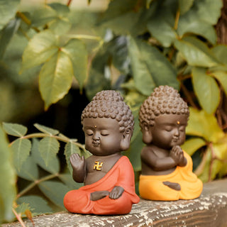 Buddha Gift Small Buddha Serenity Purple Clay Home Desk Decoration