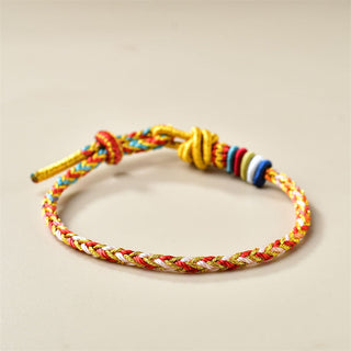 Buddha Gift Handcrafted Colorful Gold Healing Braid Rope Bracelet