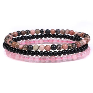 Buddha Gift 3Pcs Natural Crystal Stone Inner Peace Spiritual Bracelet