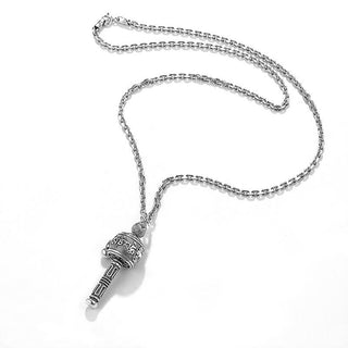 Buddha Gift Tibetan Om Mani Padme Hum Prayer Wheel Lotus Wisdom Rotatable Necklace Pendant