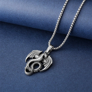 Buddha Gift Pure Tin Dragon Luck Success Necklace Pendant