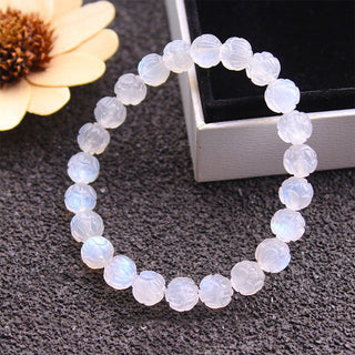 Buddha Gift Natural Moonstone Lotus Love Bracelet