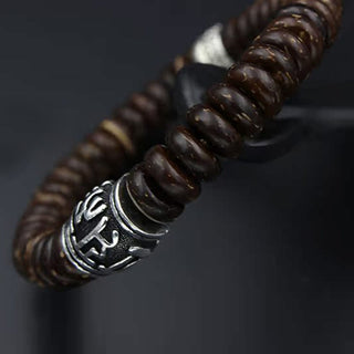 Buddha Gift Natural Tibetan Coconut Shell Om Mani Padme Hum Positive Bracelet