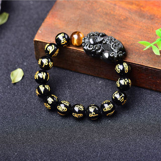 Buddha Gift FengShui PiXiu Obsidian Wealth Bracelet