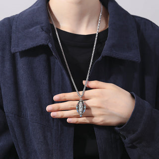 Buddha Gift Tibetan Om Mani Padme Hum Purity Rotatable Necklace Pendant