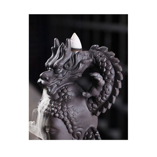 Buddha Gift Dragon Buddha Auspicious Clouds Purple Clay Healing Incense Burner Decoration