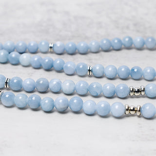 Buddha Gift 108 Mala Beads Aquamarine Healing Bracelet