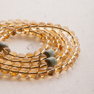 Buddha Gift 108 Mala Beads 925 Sterling Silver Citrine Sandalwood Turquoise Protection Prosperity Bracelet