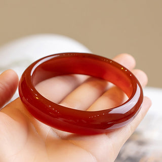 Buddha Gift Natural Red Agate Confidence Bracelet Bangle