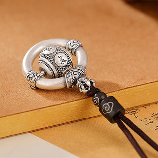 Buddha Gift 999 Sterling Silver Om Mani Padme Hum Engraved Wisdom Necklace Rope Pendant