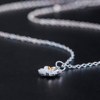 Buddha Gift 925 Sterling Silver Cherry Blossom Flower Blessing Necklace Pendant