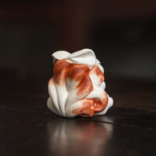 Buddha Gift Mini Nine Tailed Fox Purple Clay Luck Desk Decoration