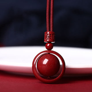 Buddha Gift Cinnabar Om Mani Padme Hum PiXiu Blessing Lucky Bead Necklace Pendant